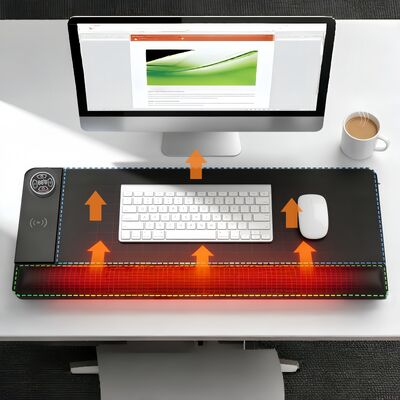 কাস্টমাইজ করুন ওভারহিট সুরক্ষা ওয়্যারলেস চার্জিং এবং কব্জি বিশ্রাম সঙ্গে গরম মাউস প্যাড ইন্টেলিজেন্ট গরম মাউস প্যাড