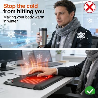 কাস্টমাইজ করুন ওভারহিট সুরক্ষা ওয়্যারলেস চার্জিং এবং কব্জি বিশ্রাম সঙ্গে গরম মাউস প্যাড ইন্টেলিজেন্ট গরম মাউস প্যাড