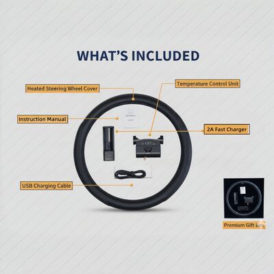 পাইকারি গ্রাফিন গরম স্টিয়ারিং হুইল কভার দ্রুত গরম চামড়া ওভারহিট সুরক্ষা সঙ্গে, অ-স্লিপ গ্রিপ সেট