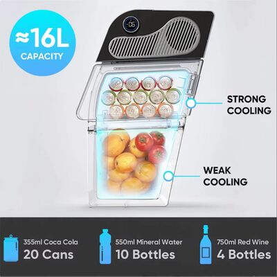 New Y Portable Compact Thermoelectric Vehicle Mini Car Refrigerator for Tesla Model Y 16L Capacity Digital Display for Outdoor