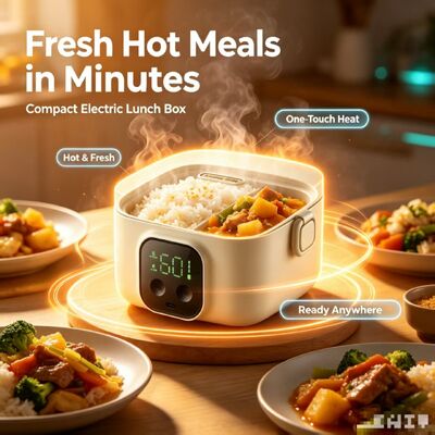 500ml USB Electric Heating Lunch Box 304 Stainless Steel Adjustable Temp Portable Food Warmer for Camping Picnic Road Trip
