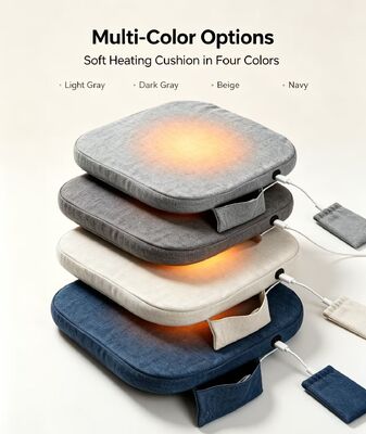 Portable USB Graphene Heated Seat Cushion Soft Linen‑Cotton Heating Chair Pad 3‑Speed Temperature Adjustment Warm Cushion Multi‑Color Available for Home Office Travel Car Use