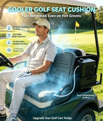 Soft and durable golf heating pad for golf cart seats offering heating and cooling functions with overheat protection for extended outdoor